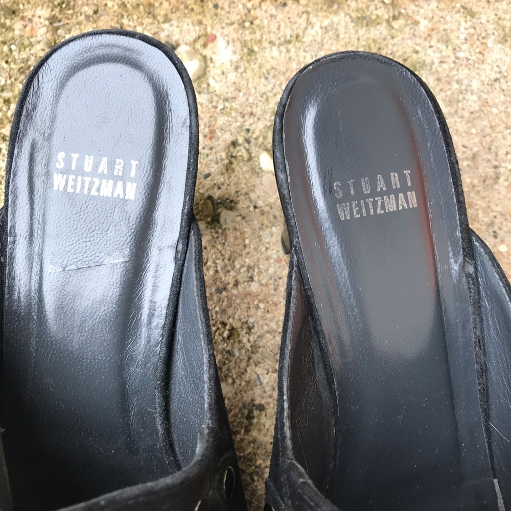 Stuart Weitzman Black Mules with Silver Accents - Picture 5 of 7